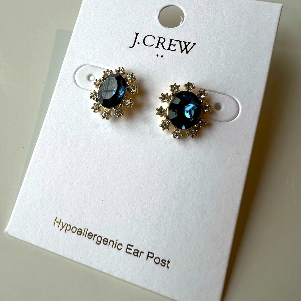 Blue Rhinestone Studs - Picture 2 of 3